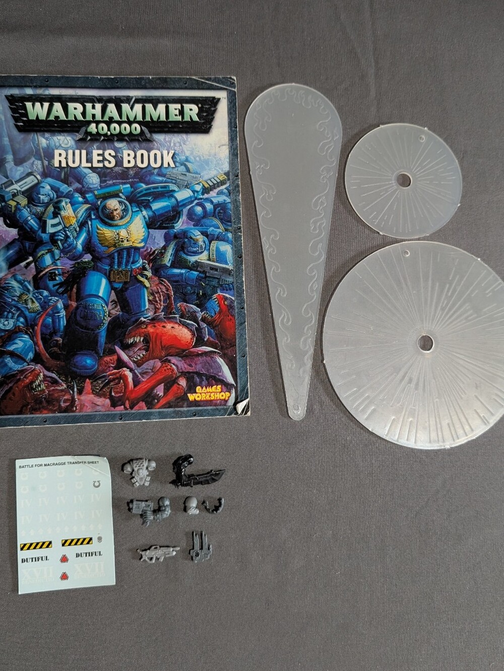 Warhammer 40K Battle For Macragge Rules Book Blast Templates Marine Accessories